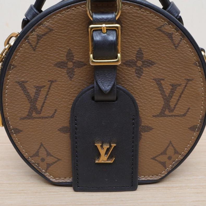 LOUIS VUITTON PETITEBOITECHAPEAU硬圓餅Mini13老花PVC晶片肩背包-4