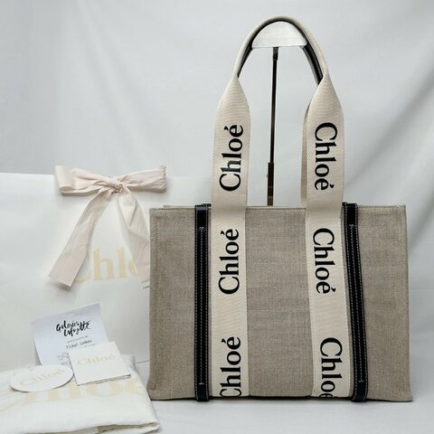 CHLOE WOODY tote中款帆布包