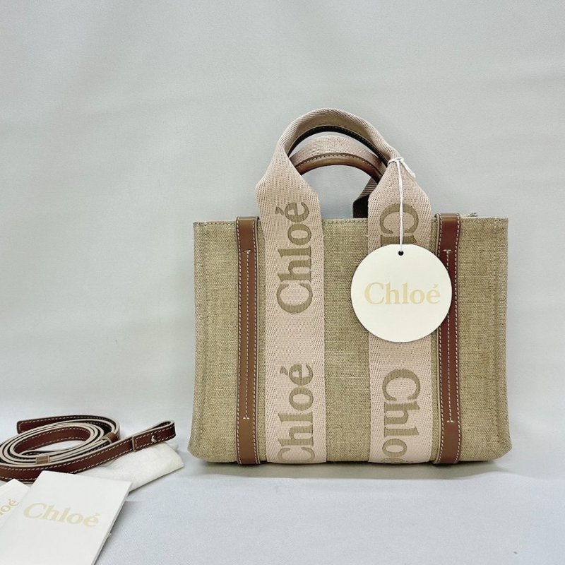CHLOE 全新Woody tote小款帆布包-0