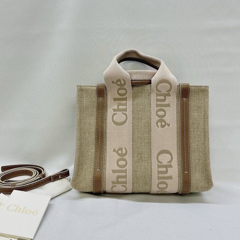 CHLOE 全新Woody tote小款帆布包-1