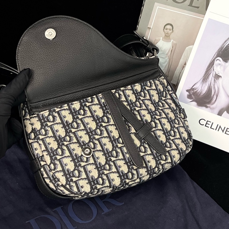 Dior saddle soft oblique老花馬鞍包 手提單肩斜挎包 尺寸約24*17.5*8cm-3
