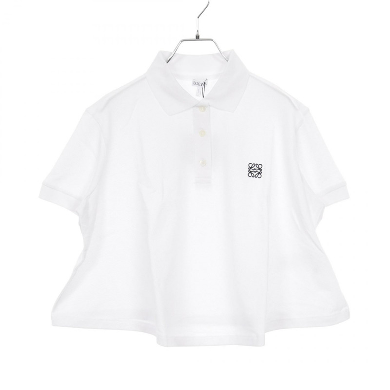 LOEWE Anagram 棉質珠地網眼 Polo 衫 S359Y23XAI2100S 棉質白色 全新 女款-0