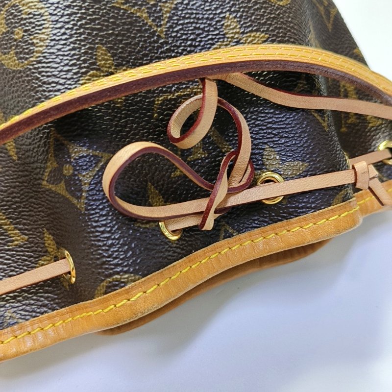 LOUIS VUITTON NÉONOÉ Nano 棕色塗層帆布老花水桶包肩背包斜背包 金色五金-9