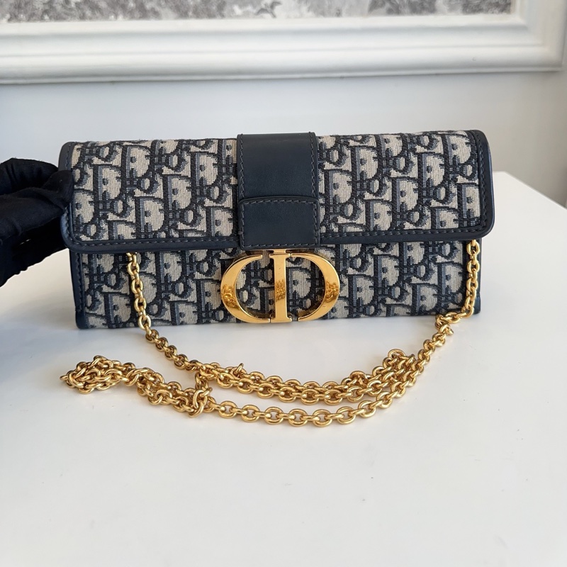 Dior 迪奧老花蒙田橫版 法棍蒙田鏈條包 尺寸約長27.5cm 寬2cm 高12cm-1