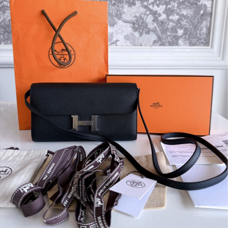 Hermes 康康 constance to go 黑色 銀扣 epsom皮 刻印W刻-0