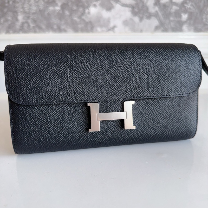 Hermes 康康 constance to go 黑色 銀扣 epsom皮 刻印W刻-1