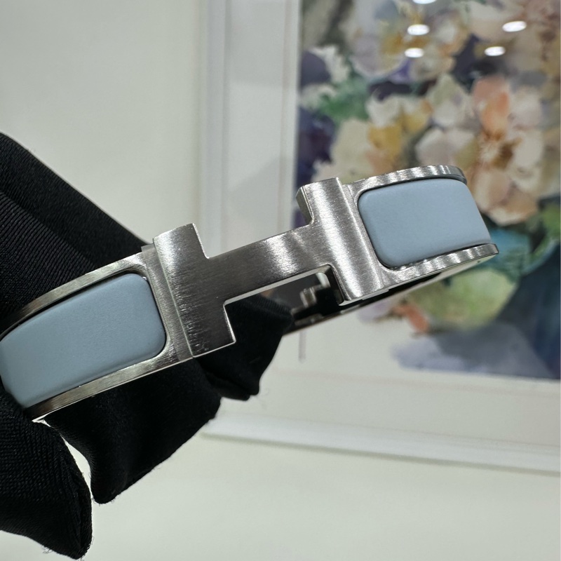 Hermès 愛馬仕 Clic H型淡藍色手環-2