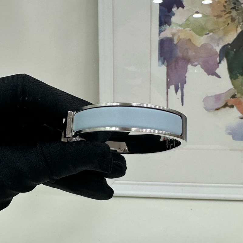 Hermès 愛馬仕 Clic H型淡藍色手環-8