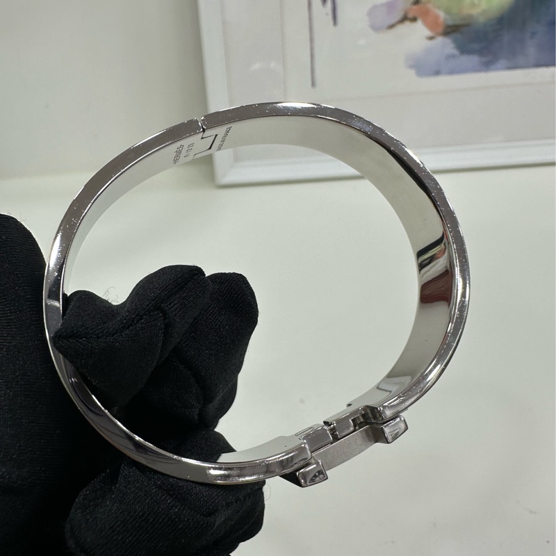 Hermès 愛馬仕 Clic H型淡藍色手環-10