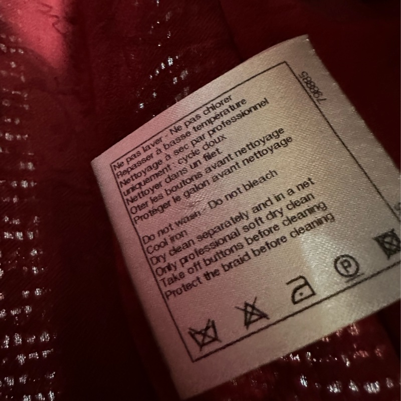 Chanel 2011 拜占庭 紅黑粗花呢 金線 滾邊 四口袋 琉璃扣 V領夾克 36碼 勞拉·奈瓦 Laura Neiva 秀款-3