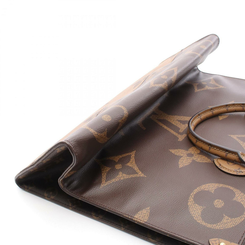 Louis Vuitton On the Go GM 手提包，PVC 塗佈帆布 Monogram Giant Reverse，女款，棕色/米色，M44576-5