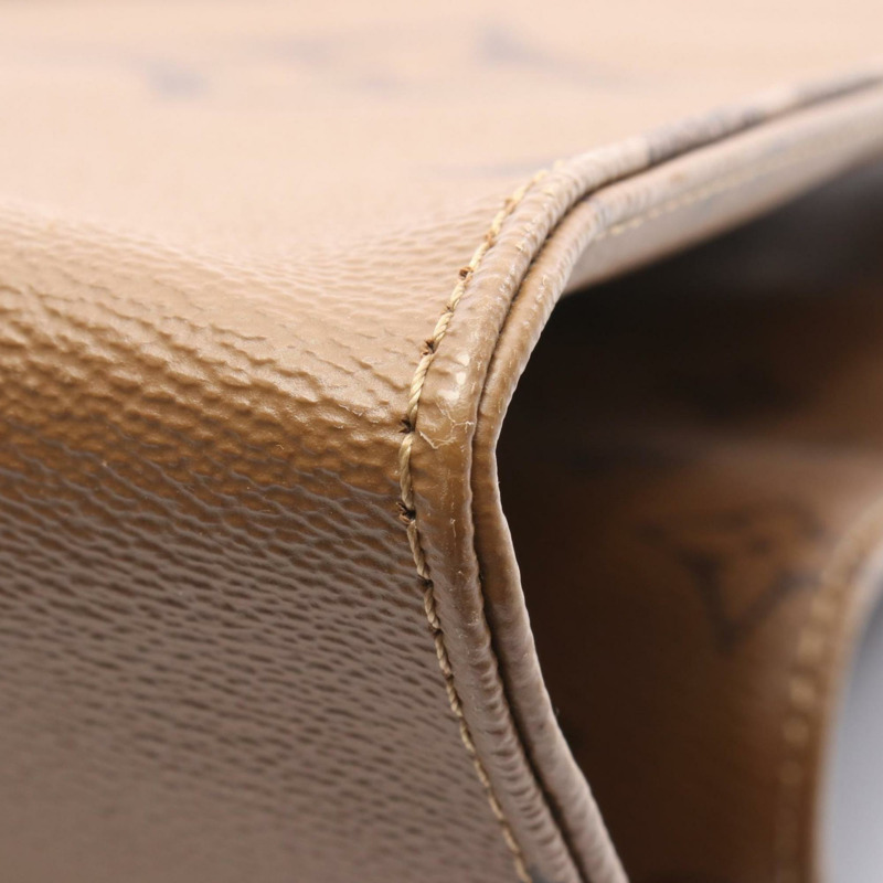 Louis Vuitton On the Go GM 手提包，PVC 塗佈帆布 Monogram Giant Reverse，女款，棕色/米色，M44576-6