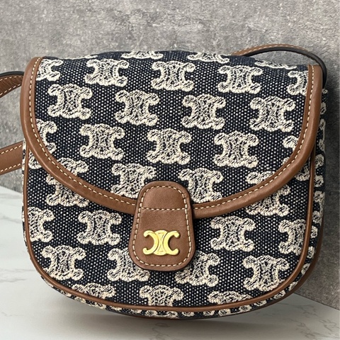 💗香緹國際精品💗 Celine ｜  丹寧刺繡馬鞍包