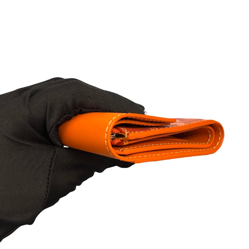 GOYARD SAINT GABRIEL ORANGE PHW CANVAS WALLET-5