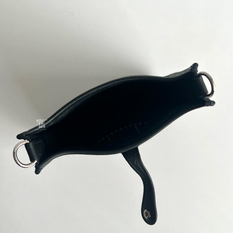 閒置新有購證🙌🏻 Hermès 愛馬仕 Evelyne Mini 黑色銀釦 一代 斜背包-4