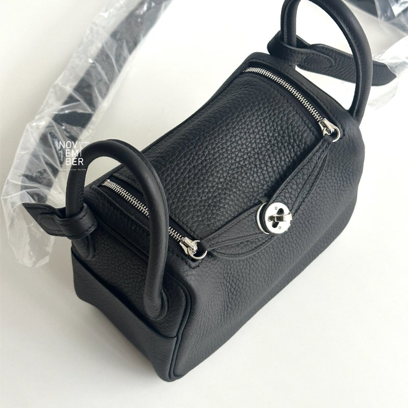 全新全配有購證💖 Hermès 愛馬仕 Mini Lindy 黑色銀釦-2