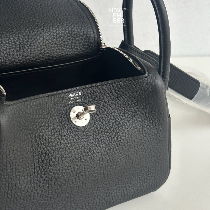 全新全配有購證💖 Hermès 愛馬仕 Mini Lindy 黑色銀釦-5