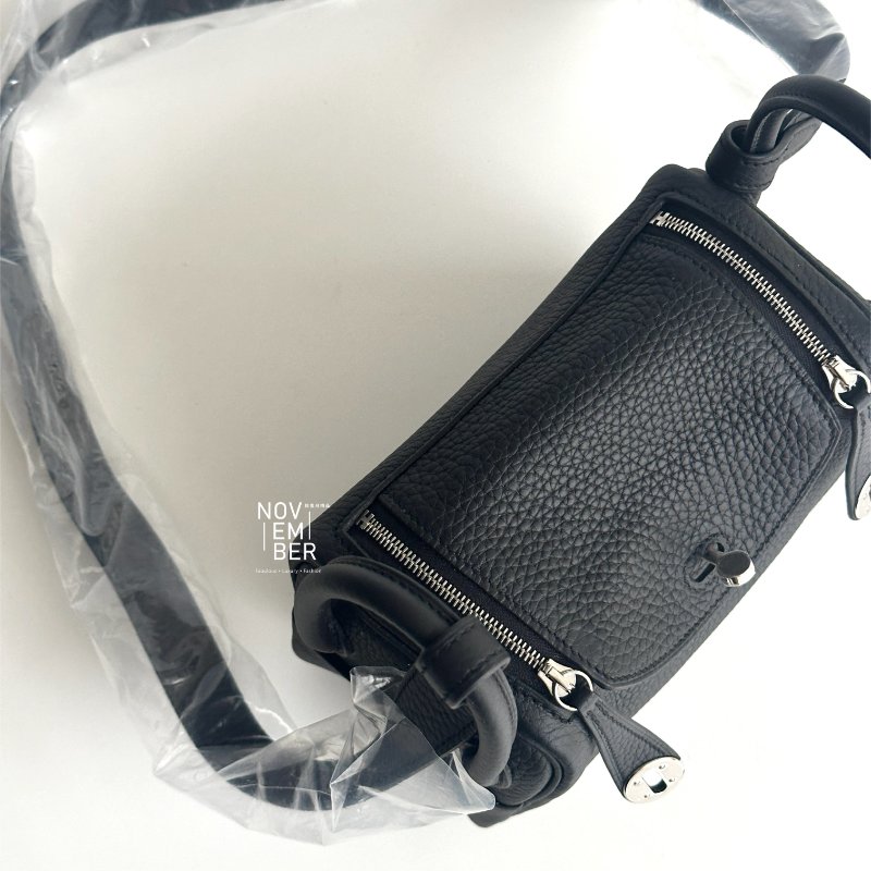 全新全配有購證💖 Hermès 愛馬仕 Mini Lindy 黑色銀釦-7