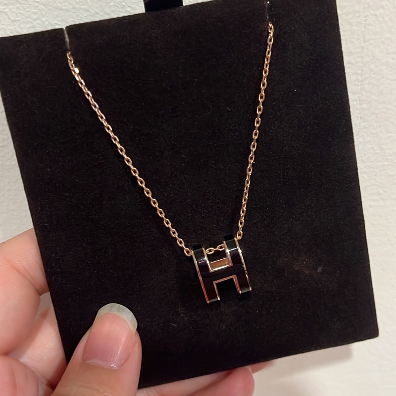 正品 HERMES 愛馬仕 經典H POP經典玫瑰金+黑 二手 9.9層新-5