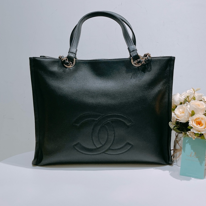 TW4464 Chanel 香奈兒 新款CC大logo托特包Coco Mark Tote Bag Calfskin-0