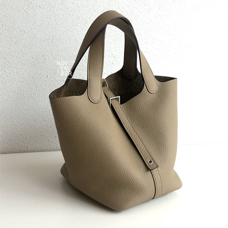 全新全配有購證💖 Hermès 愛馬仕 Picotin18 馬爾法米銀釦-1