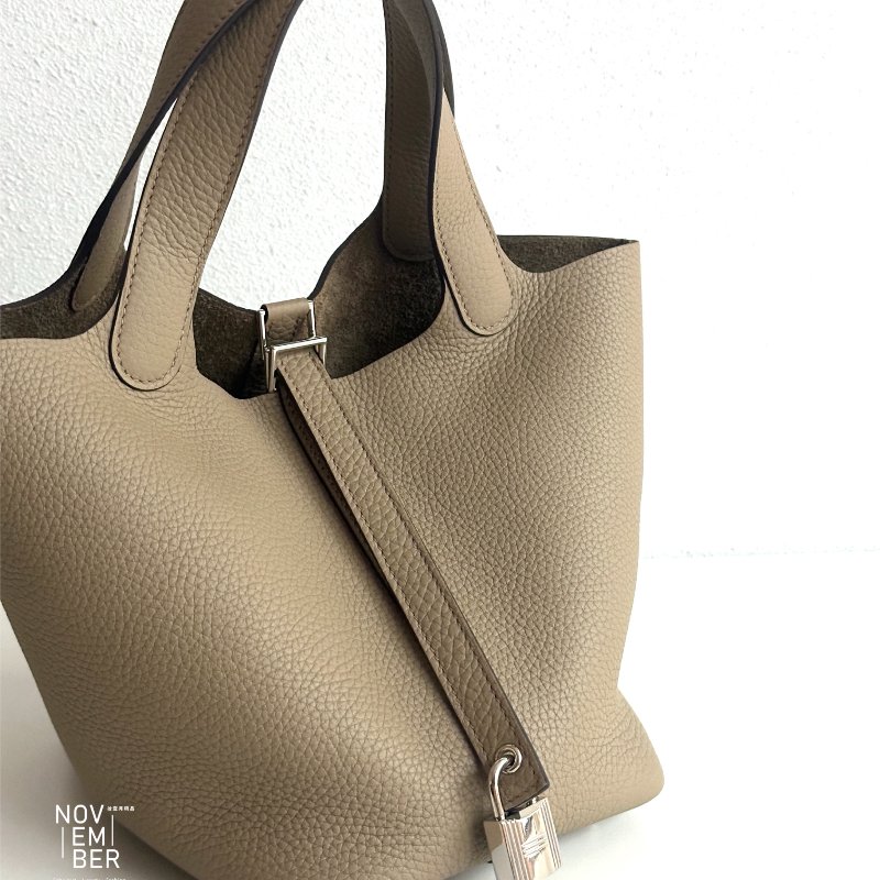 全新全配有購證💖 Hermès 愛馬仕 Picotin18 馬爾法米銀釦-2