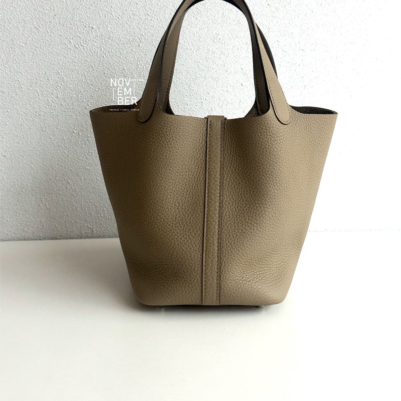 全新全配有購證💖 Hermès 愛馬仕 Picotin18 馬爾法米銀釦-3