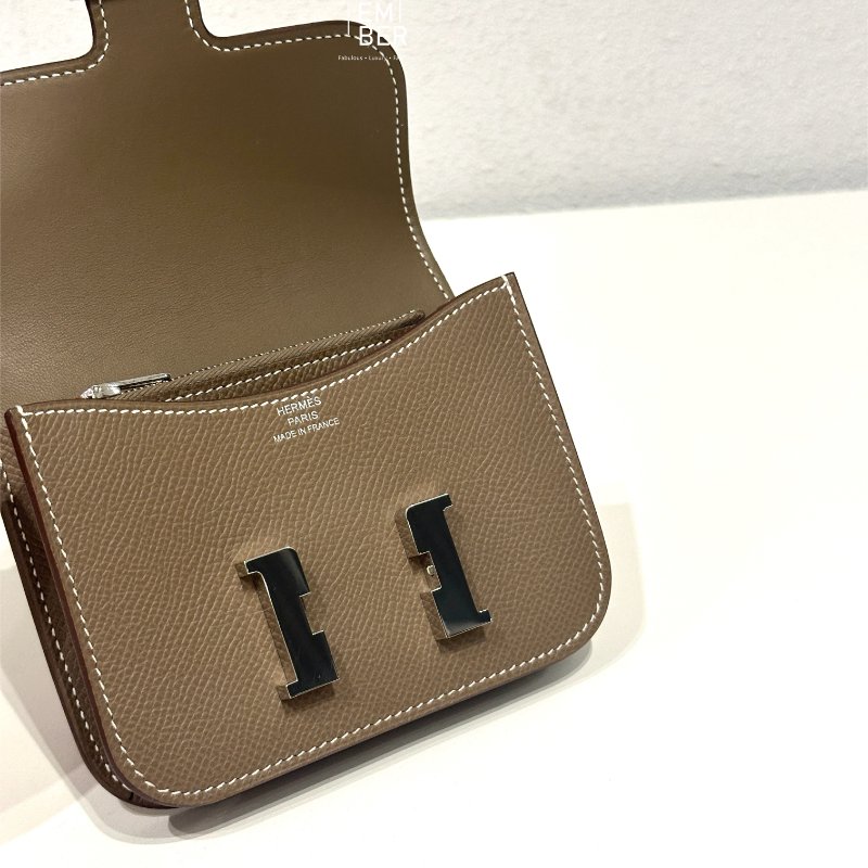 閒置新✨ 附贈揹帶 Hermès 愛馬仕 Constance Slim 大象灰銀釦-4