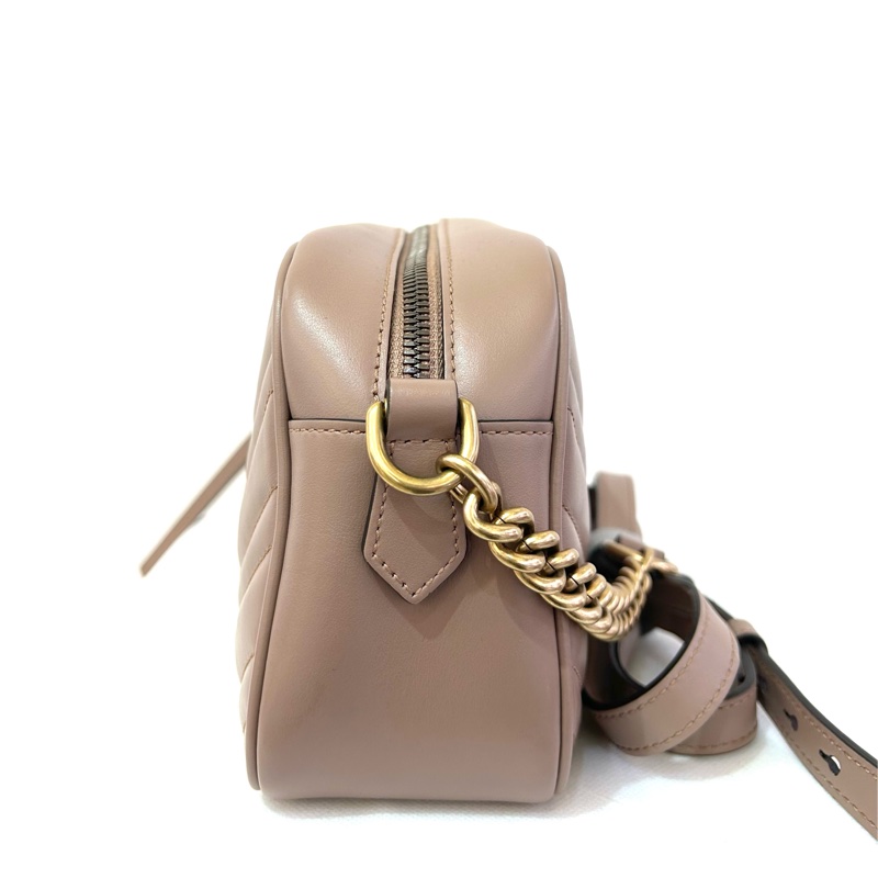 GUCCI裸色Marmont相機斜背24cm-2