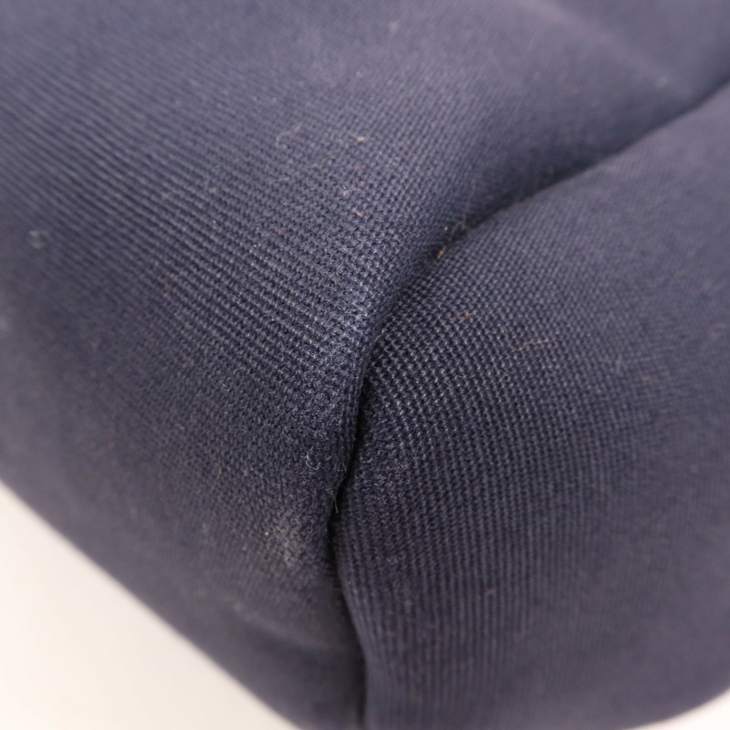 HERMES 帆布/皮革Herbag Backpack銀扣背包Navy-9