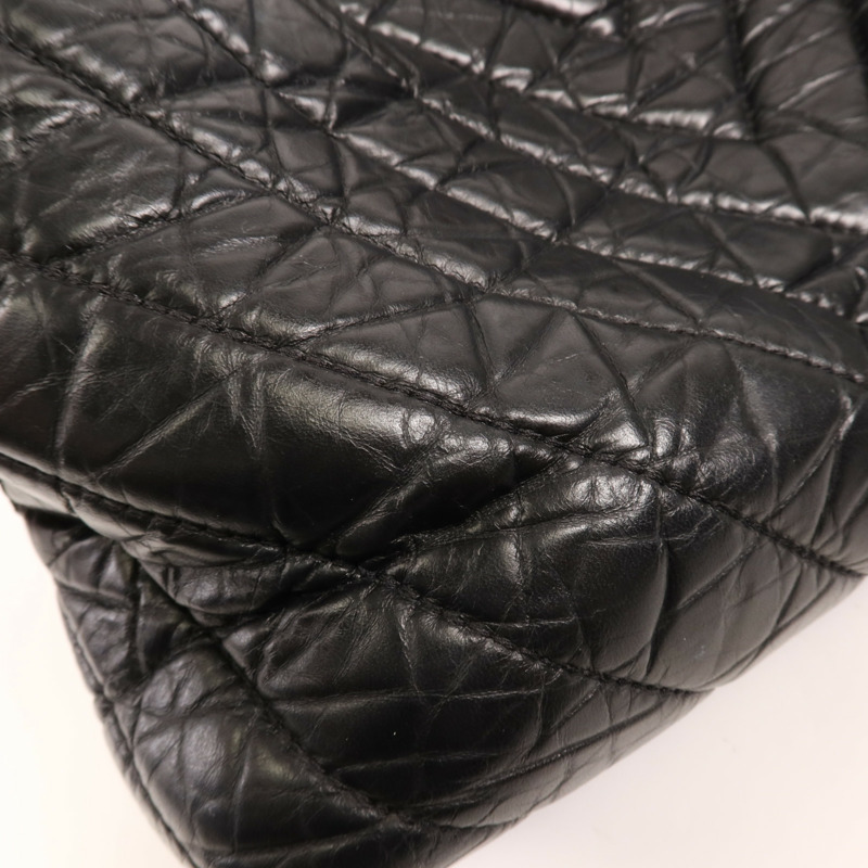 CHANEL 牛皮皮革Tote Bag銀扣肩背袋-14