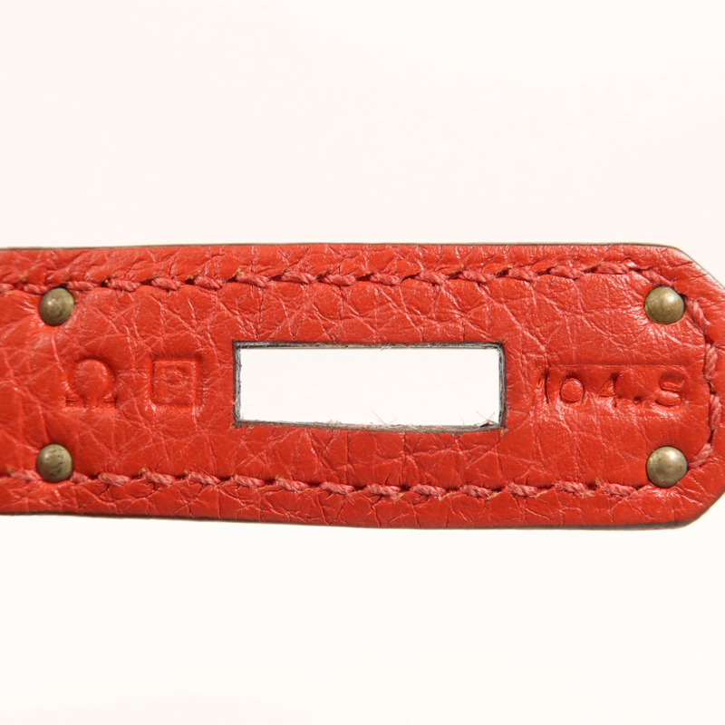 HERMES Clemence皮革Kelly 32銀扣手挽肩背兩用袋Rouge Casaque-12