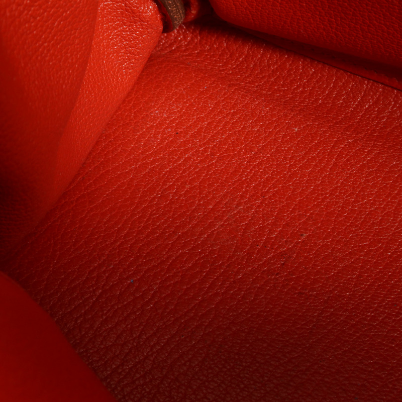 HERMES Clemence皮革Kelly 32銀扣手挽肩背兩用袋Rouge Casaque-14