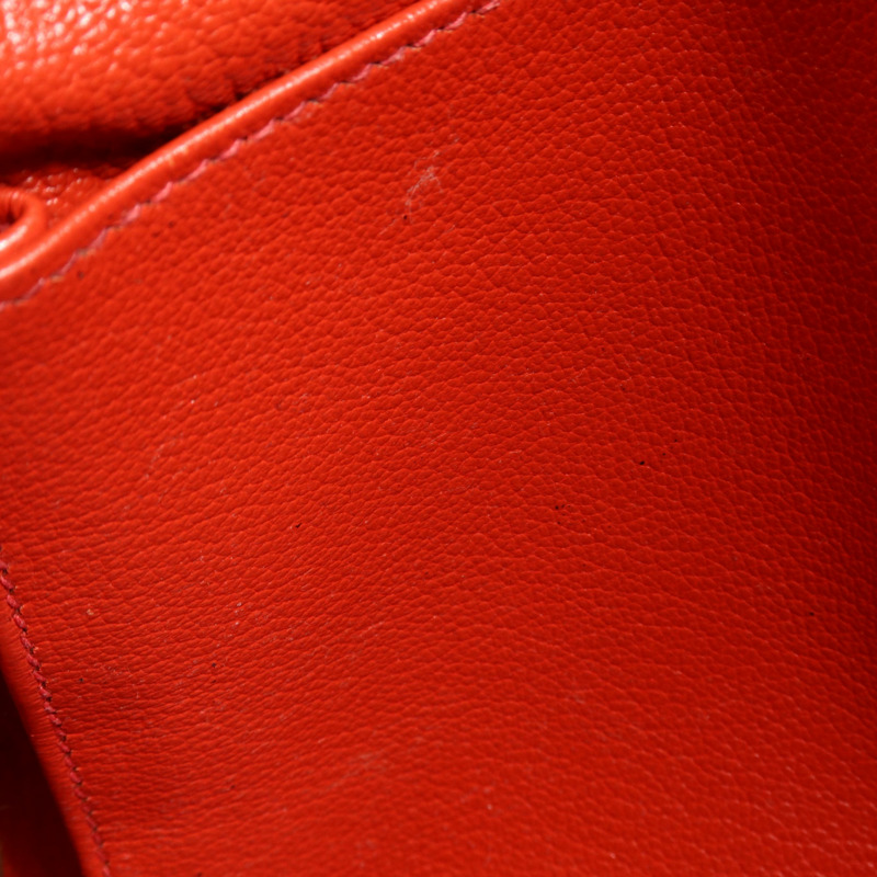 HERMES Clemence皮革Kelly 32銀扣手挽肩背兩用袋Rouge Casaque-17