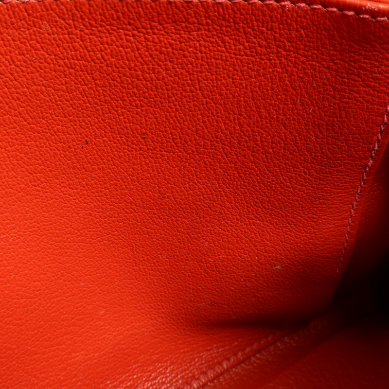 HERMES Clemence皮革Kelly 32銀扣手挽肩背兩用袋Rouge Casaque-18