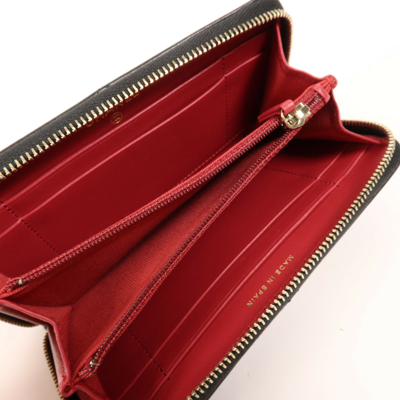 CHANEL 羊皮皮革Wallet金扣錢包-4