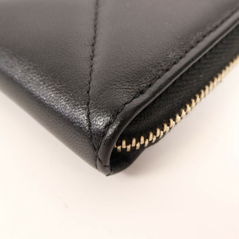 CHANEL 羊皮皮革Wallet金扣錢包-8