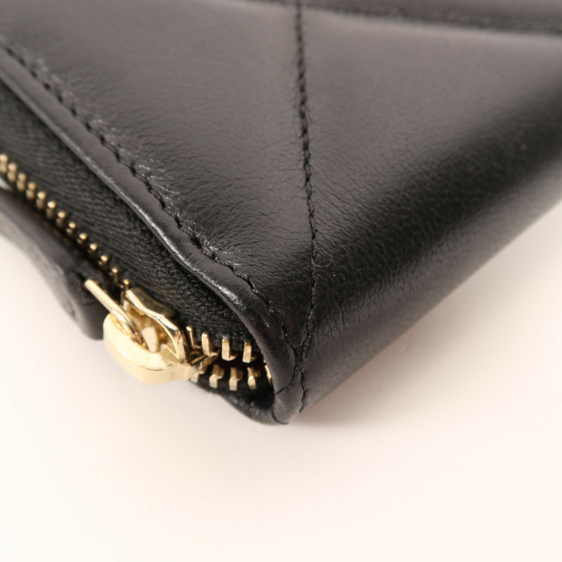 CHANEL 羊皮皮革Wallet金扣錢包-9