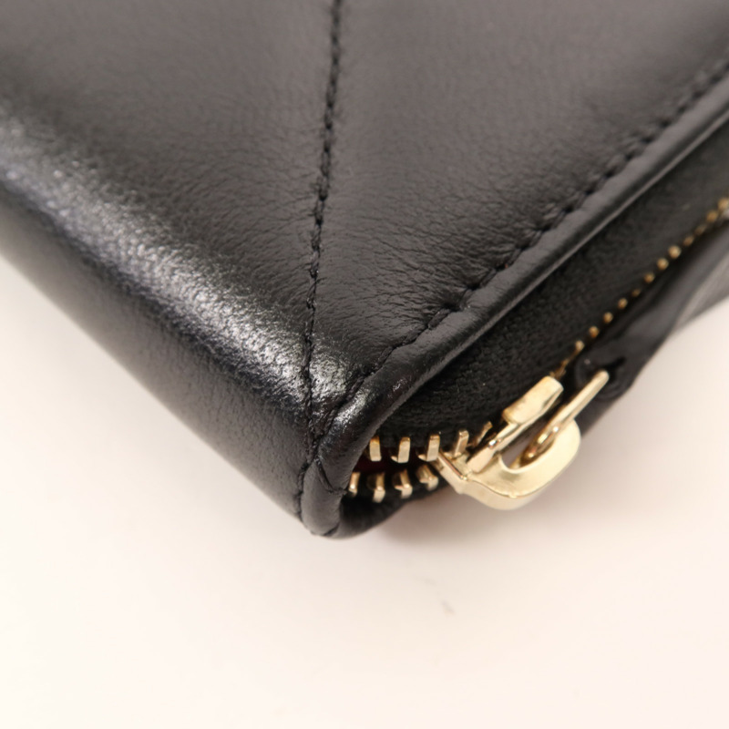 CHANEL 羊皮皮革Wallet金扣錢包-10