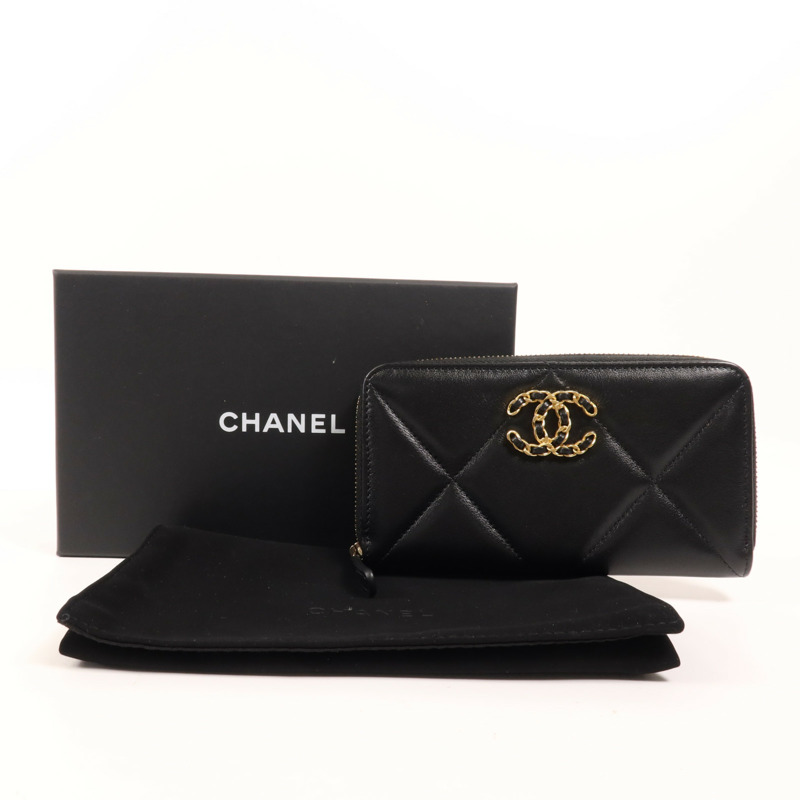 CHANEL 羊皮皮革Wallet金扣錢包-12