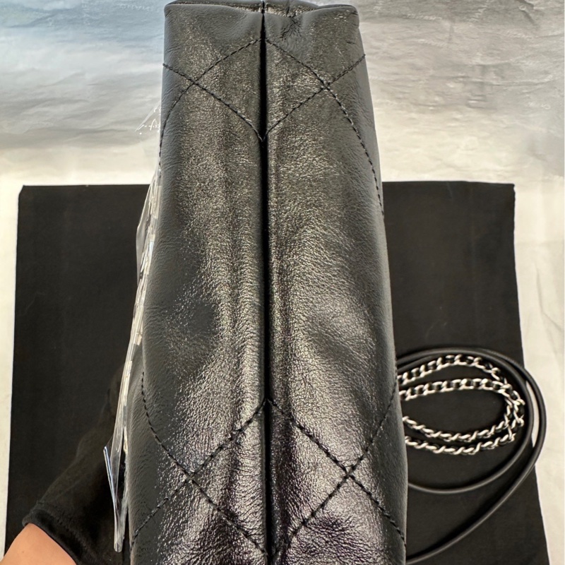 香奈兒 Chanel 25c 22bag mini 黑銀 牛皮 肩帶可拆卸-2