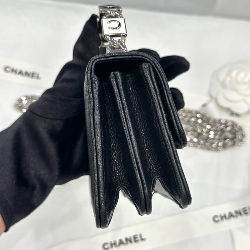 香奈兒 Chanel 22S mini woc 琺瑯 手柄 小廢包-2