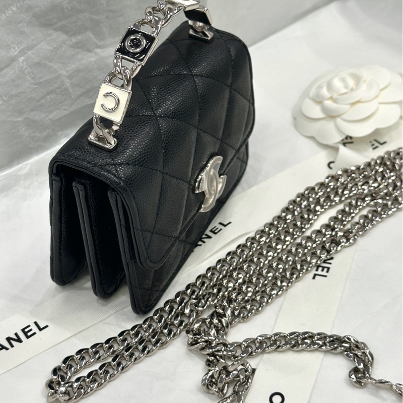 香奈兒 Chanel 22S mini woc 琺瑯 手柄 小廢包-5