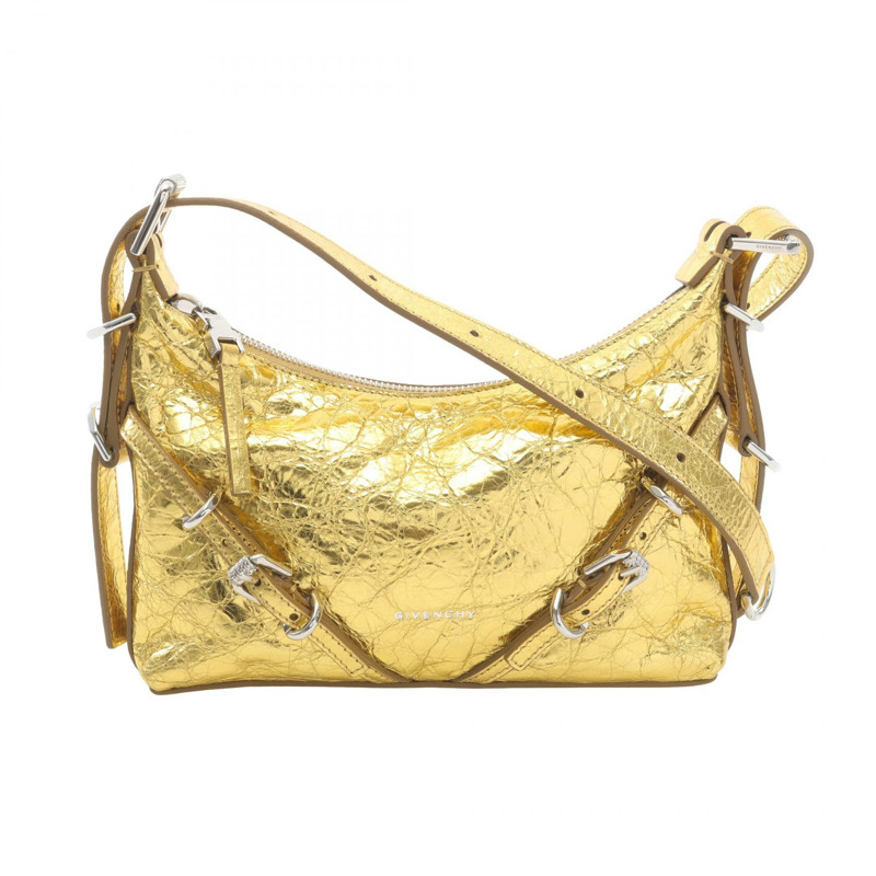 GIVENCHY VOYOU 迷你肩斜背包 BB50THB1RM715 皮革 金色 全新 女款-0