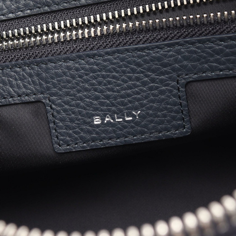 BALLY 肩斜背包 尼龍皮革 海軍藍 二手 女款 品牌標誌-3