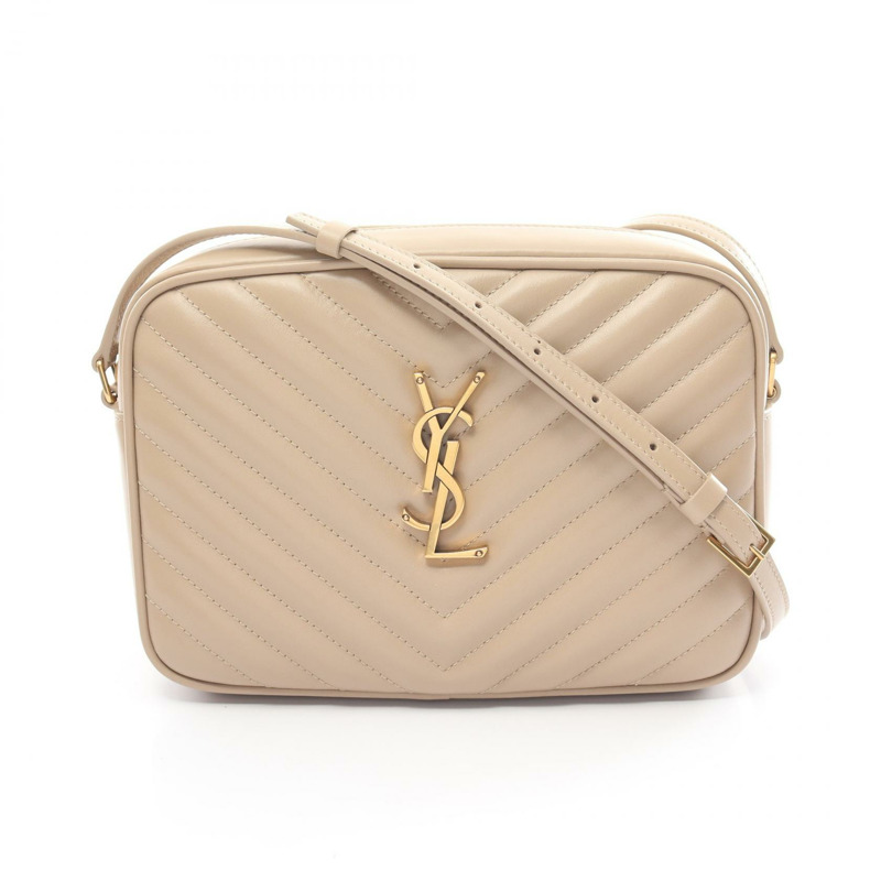 SAINT LAURENT PARIS LOU Monogram 相機包 761554DV 皮革 米色 二手 女款-0