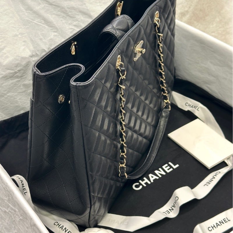 香奈兒 Chanel 23k gst 大托特 tote 購物袋 黑金-2