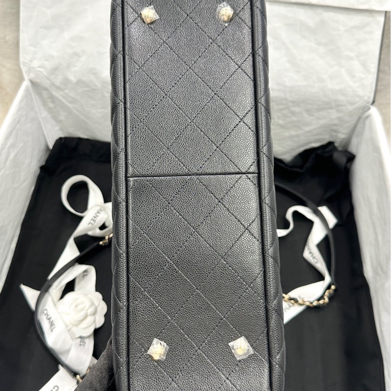 香奈兒 Chanel 23k gst 大托特 tote 購物袋 黑金-4