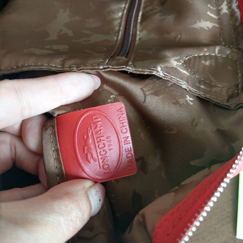 全新正品longchamp hodo款真皮紅色m號手提/斜背包-16