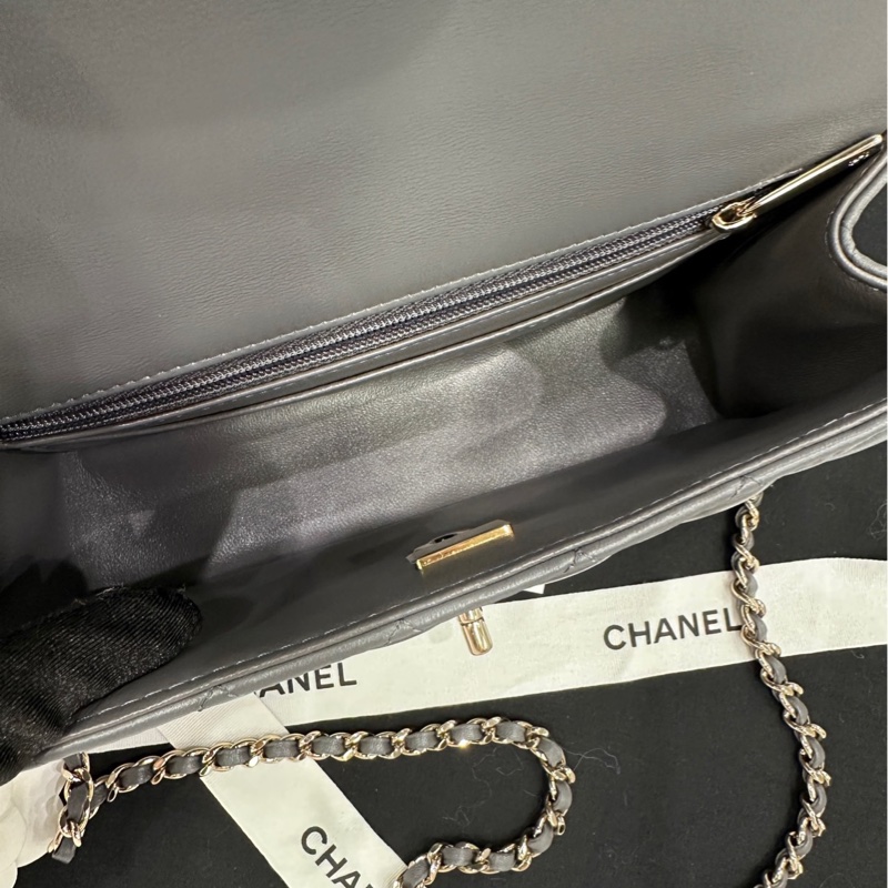 香奈兒 Chanel 23k logo 手柄 cf mini handle 高級灰-3